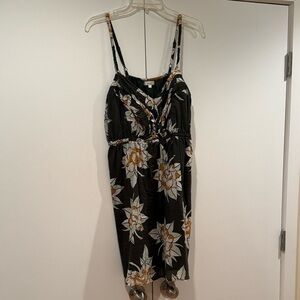 Anthropologie Porridge Floral Forest Green and White Dress